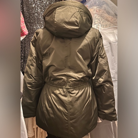 🎄 Abercrombie & Fitch Green Sherpa Lined Hooded Parka - Picture 14 of 16